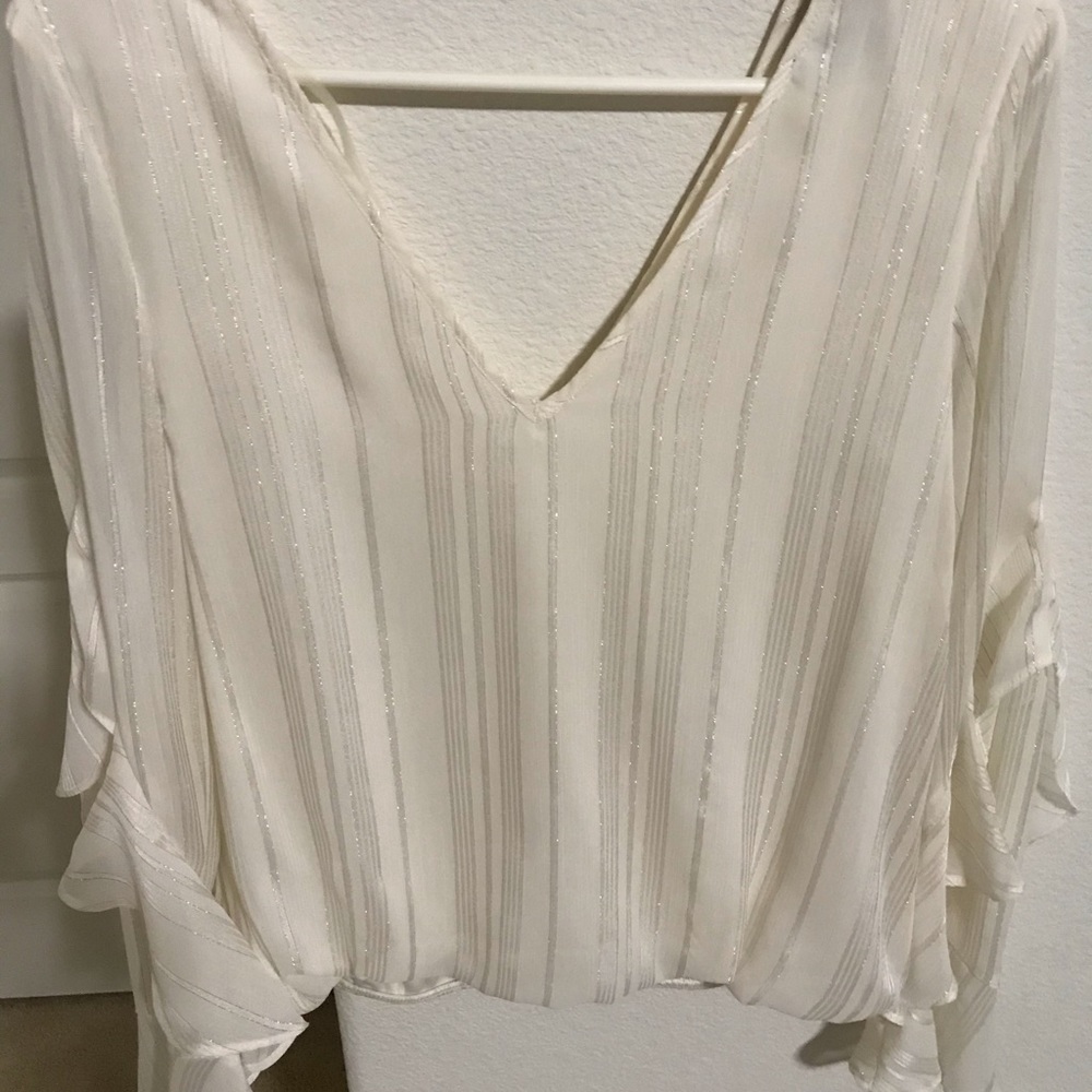 White long sleeve women’s dress blouse